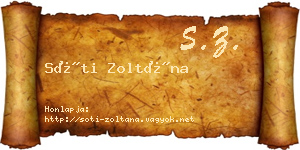 Sóti Zoltána névjegykártya
